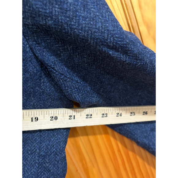 J.Crew Wool Blazer 12T Moon British Cloth Navy Herringbone Gold Button Schoolboy - Picture 8 of 8